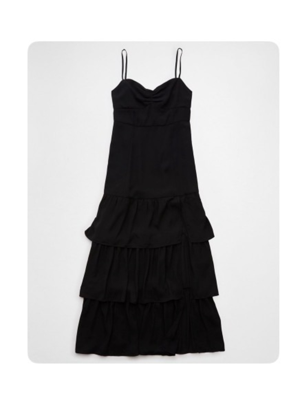 American Eagle Outfitters Black Strapless Tiered Maxi Dress